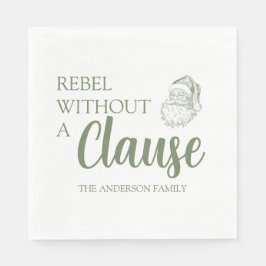 Rebel Without A Clause Christmas Santa Green Serviette