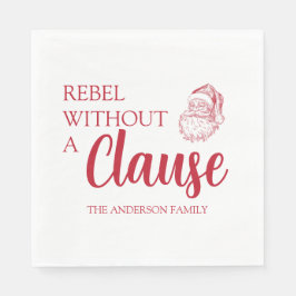 Rebel Without A Clause Christmas Santa Serviette