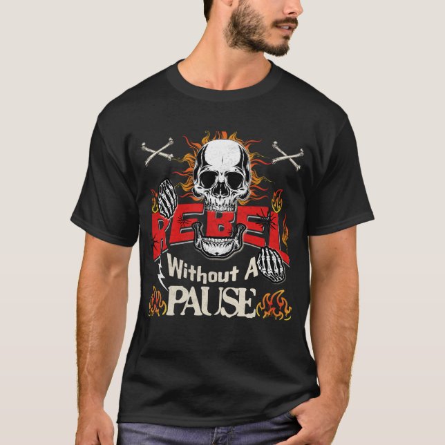 Rebell ohne Pause Defiant Skull T-Shirt (Vorderseite)