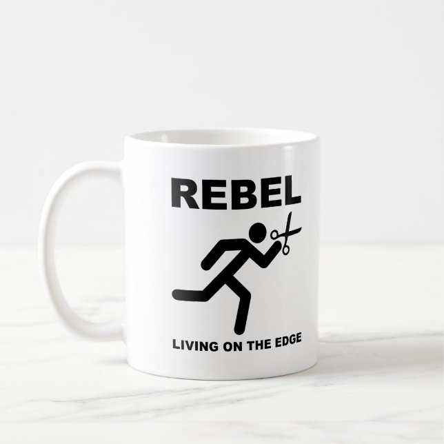 Rebellen auf der Edge Funny Mug Kaffeetasse (Links)