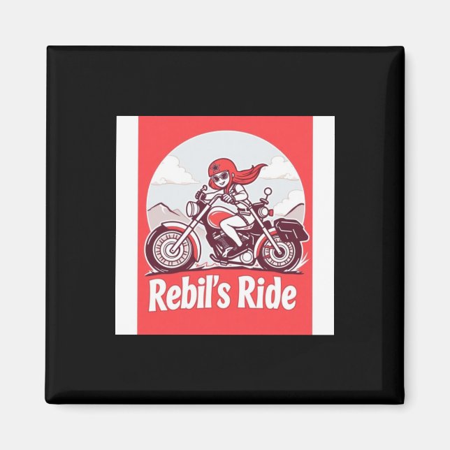 Rebellen-Motorradfahrer-Aufkleber Magnet (Vorne)