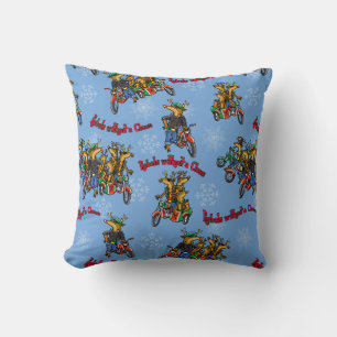 Rebellen ohne Claus Reindeer Blue Holiday Kissen