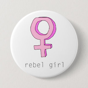Rebellenmädchen-Knopf Button