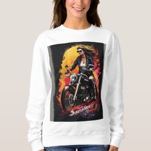 Rebellenstreit: klassische Motorrad-Silhouetten Sweatshirt