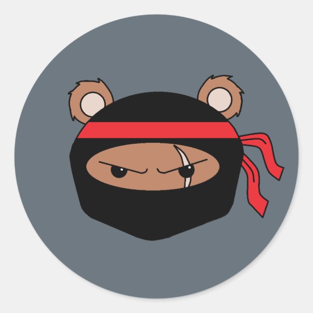 Rebellenträger Ninja Runder Aufkleber (Vorderseite)