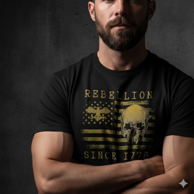 Rebellion 1776 American Flag Skull T-Shirt Tri-Blend Shirt (Von Creator hochgeladen)