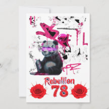 Rebellion 78 Graffiti-Panda-Hochzeitseinladung zum