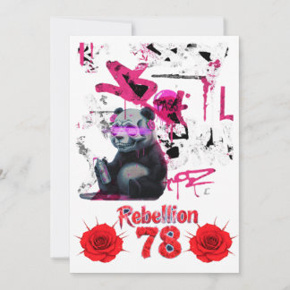 Rebellion 78 Graffiti-Panda-Hochzeitseinladung zum Einladung