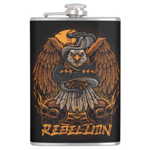 Rebellion Bald Adler, Schlange und Schädel Flachmann