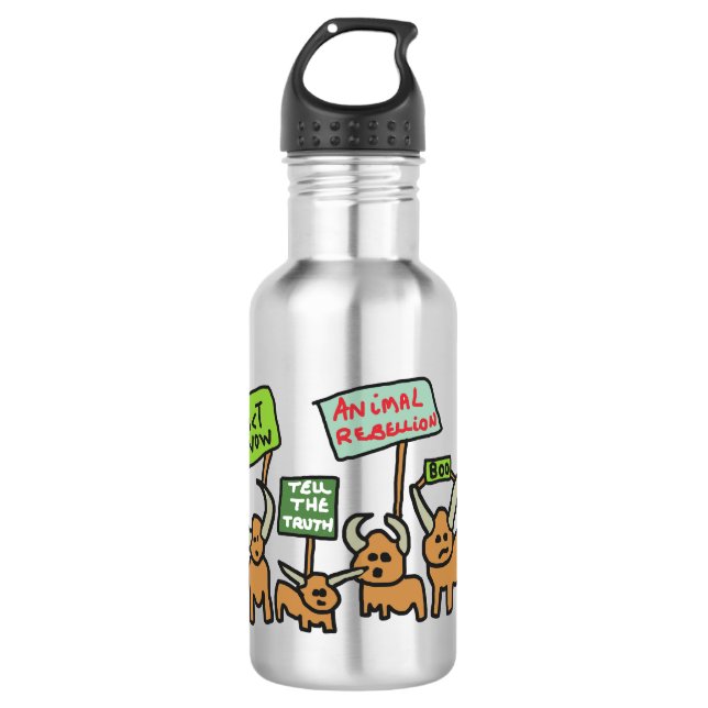 Rebellion bei Tieren Edelstahlflasche (Vorderseite)