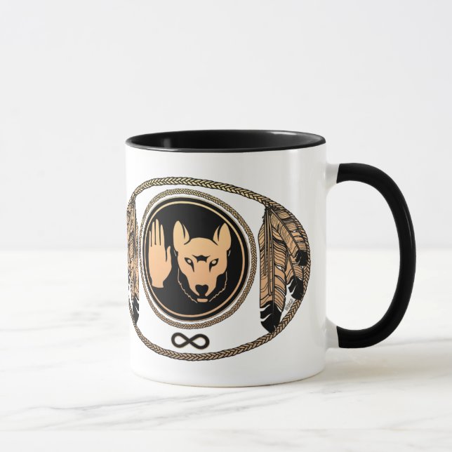 Rebellion Cup Wolf Native Art Metis Kaffeemugs Tasse (Rechts)