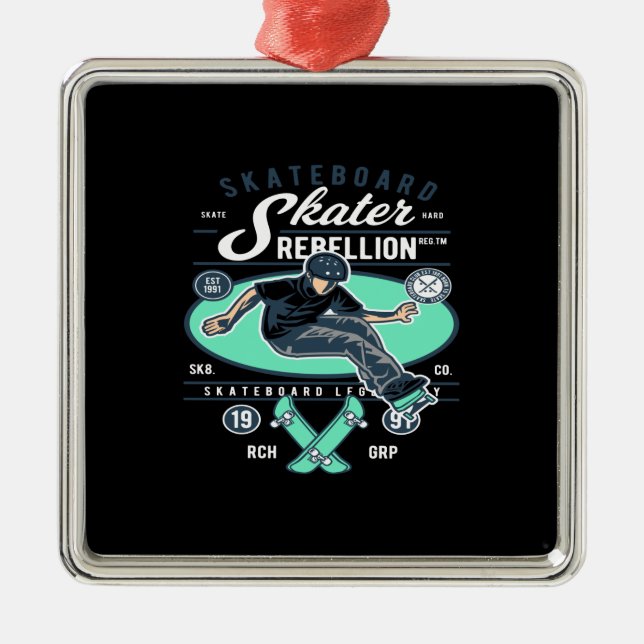 Rebellion des Skaters Ornament Aus Metall (Vorne)