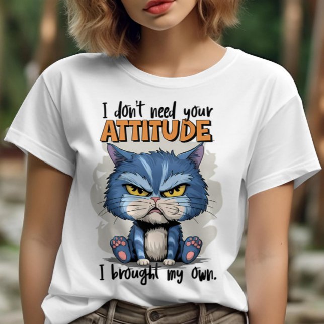 Rebellious Feline with Statement: Ich brauche nich T-Shirt (Von Creator hochgeladen)