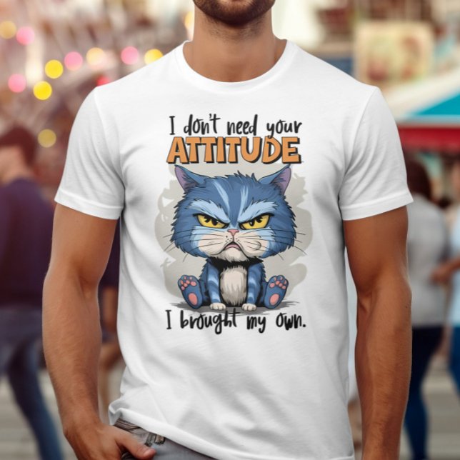 Rebellious Feline with Statement: Ich brauche nich T-Shirt (Von Creator hochgeladen)