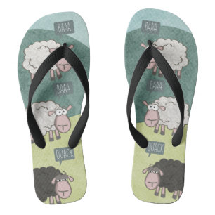 Rebellische lustige Schafe (schwarze Schafe) Flip Flops