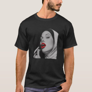 rebellische Nonne mit Lippenstift, rebellische Non T-Shirt