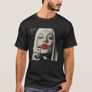 rebellische Nonne mit Lippenstift, rebellische Non T-Shirt