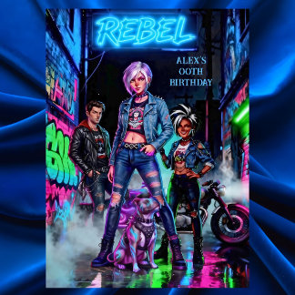Rebellischer Geburtstags-Graffiti-Motorrad-Gasse-H Einladung