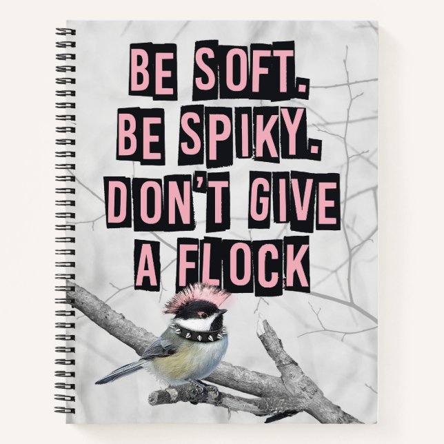 Rebellischer Punk-Vogel Notizbuch (Vorderseite)