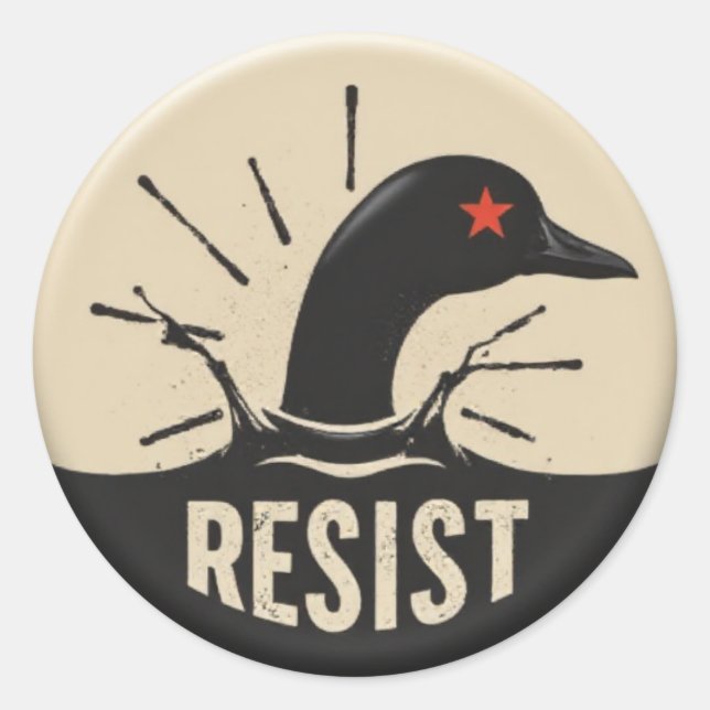 Rebellischer Taucher Kopfsprung – Resist-Abzeichen Runder Aufkleber (Vorderseite)