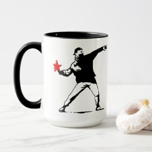 Rebellisches Straßenkunst-Mug mit flammendem Stern Tasse