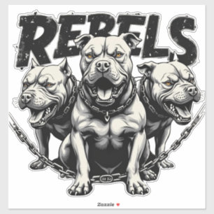 Rebel's - 3 Pitbulls Custom-Cut Vinyl Aufkleber