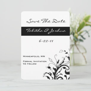 Reben aus schwarzem und weißem Flor Benutzerdefi Save The Date