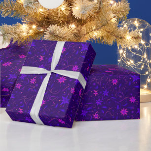 Reben Blumen Botanisch Lila Rosa Weihnachten Geschenkpapier