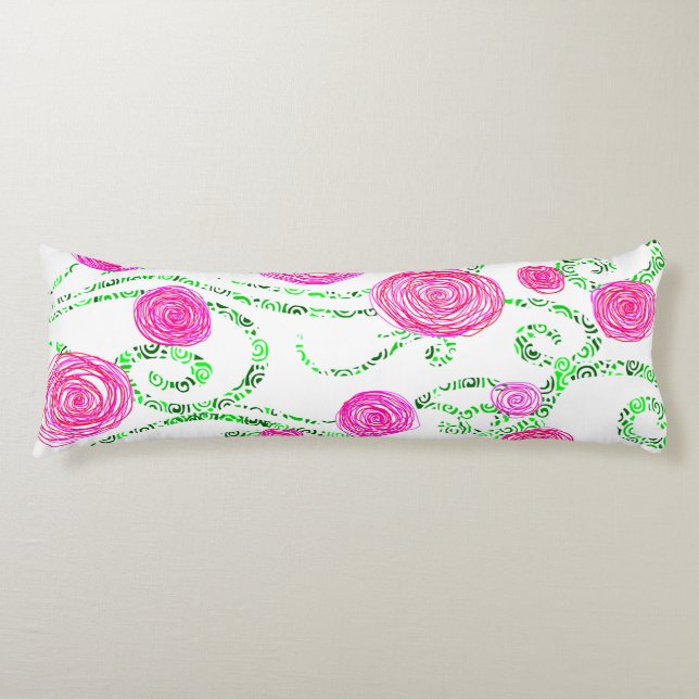 Reben der grünen und rosa Blume Seitenschläferkissen (Vorderseite)