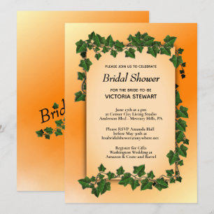 Reben mit Geschenkkartei Orange-Brautparty Einladung