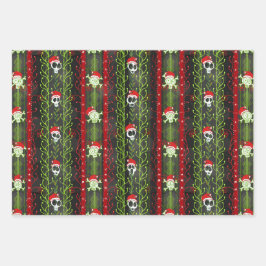 Reben O'Death Christmas Skelettläufe Weihnachtsman Geschenkpapier Set