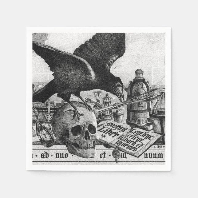 Reben und menschlicher Schädel Serviette (Vorderseite)