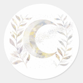 Reben und Mond Runder Aufkleber