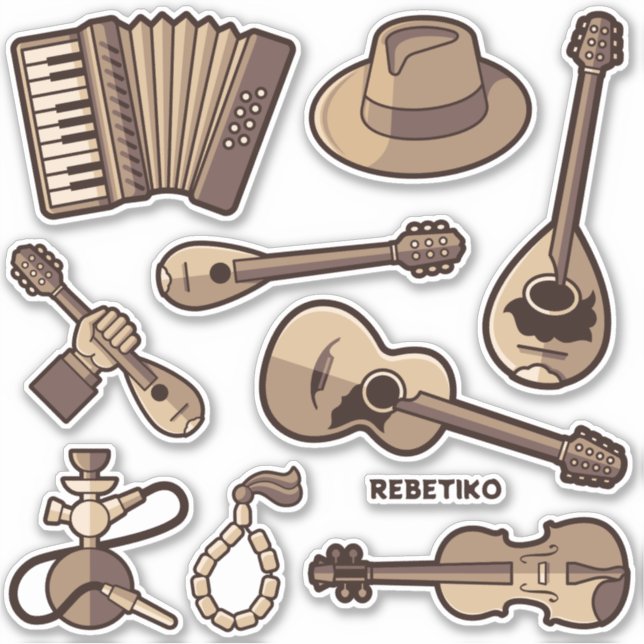 Rebetiko Icons Sticker Set (Vorderseite)