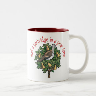 Rebhuhn in einem Birnen-Baum Zweifarbige Tasse