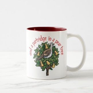 Rebhuhn in einem Birnen-Baum Zweifarbige Tasse