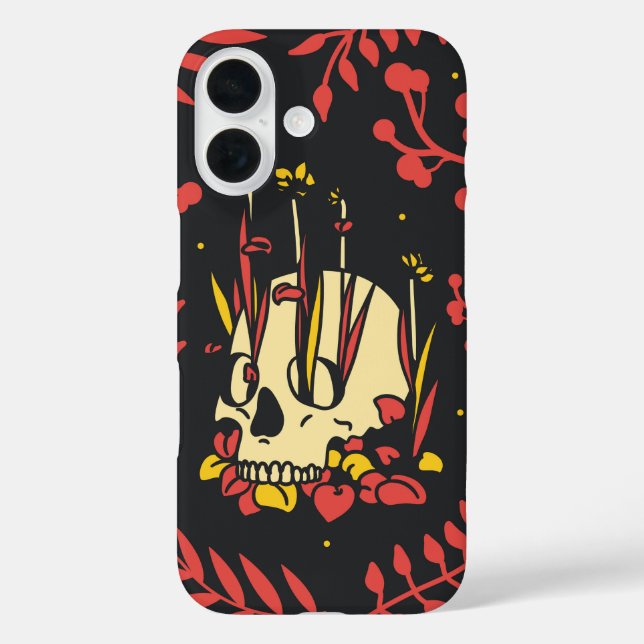 Rebirth Bloom - Skull & Flora Kontrast Case-Mate iPhone Hülle (Rückseite)