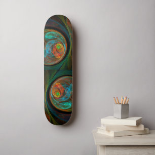 Rebirth Blue Abstract Art Skateboard
