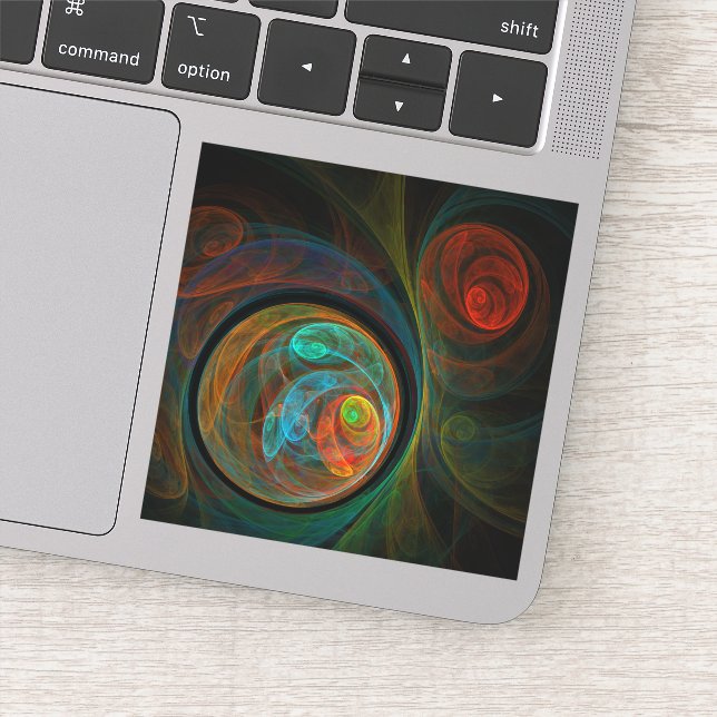 Rebirth Blue Abstrakt Art Aufkleber (Detail)