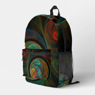 Rebirth Blue Abstrakt Art Bedruckter Rucksack