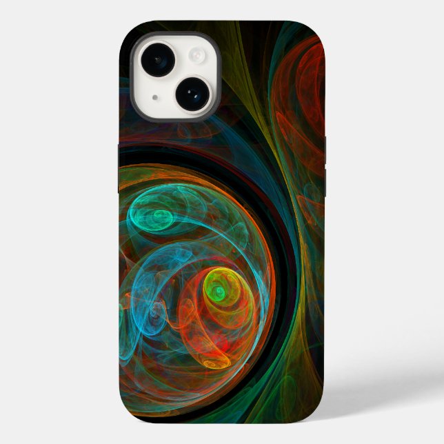Rebirth Blue Abstrakt Art Case-Mate iPhone Hülle (Rückseite)