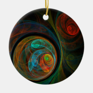 Rebirth Blue Abstrakt Art Circle Ornament