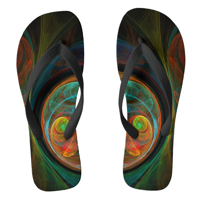 Rebirth Blue Abstrakt Art Flip Flops (Fußbett)
