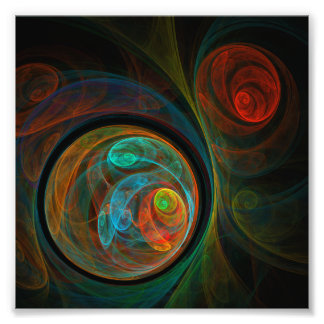 Rebirth Blue Abstrakt Art Foto Print
