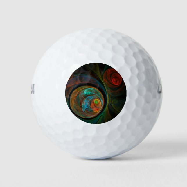 Rebirth Blue Abstrakt Art Golfball (Vorderseite)