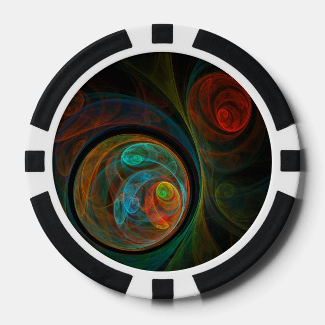 Rebirth Blue Abstrakt Art Pokerchips (Vorderseite)