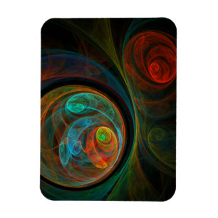 Rebirth Blue Abstrakt Art Premium Magnet