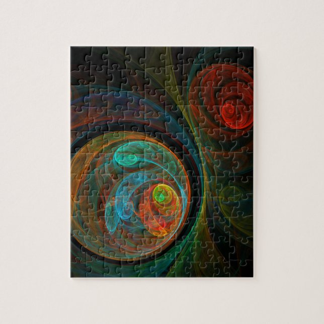 Rebirth Blue Abstrakt Art Puzzle (Vertikal)