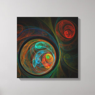 Rebirth Blue Abstrakt Art Quad Canvas Print Leinwanddruck