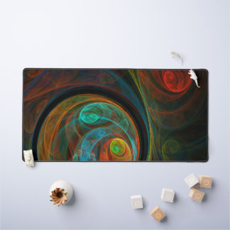 Rebirth Blue Abstrakt Art Schreibtischunterlage